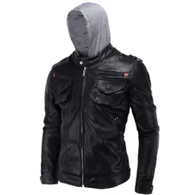 Для мужчин популярный бренд высокого качества кожаная куртка человек Новинка личность мода кожаная куртка с капюшоном тонкий большой размер XXXXL