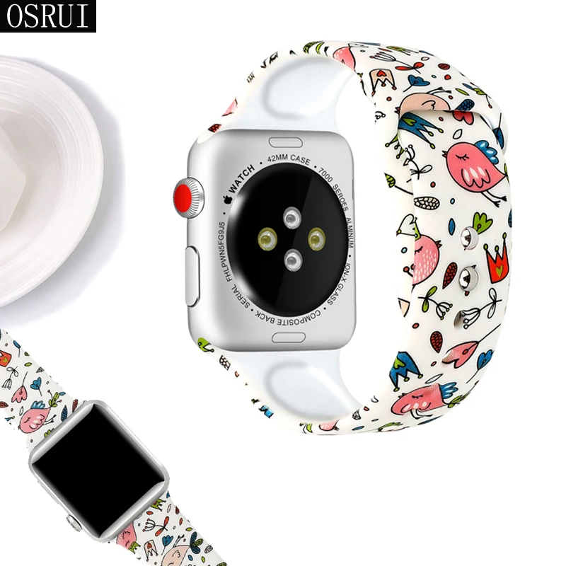 

Strap for apple watch band 42mm 38mm 44mm 40mm pulseira apple watch 4 rubber bracelet Silicone correa iwatch 3 2 Accessories