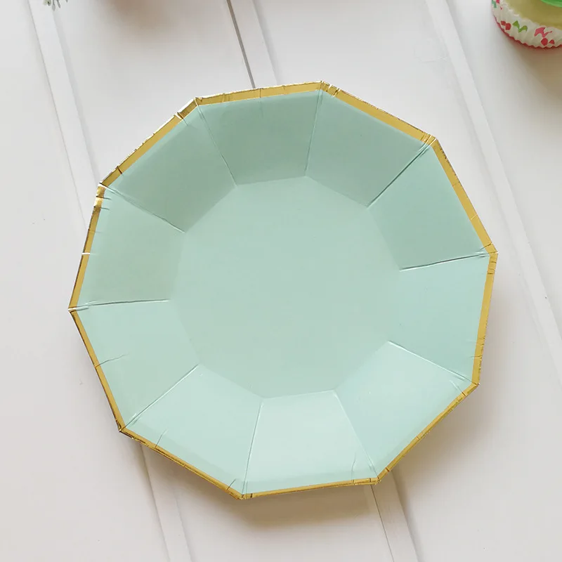 8pcs Macaron Color Disposable Tableware Paper Plates Cup Straw DIY Birthday Baby Shower Girl Wedding Hen Party Supplies SAD8 (9)