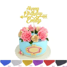 1 шт. персонализированные пользовательские счастливое украшение для именинного торта со стрелкой Торт Топперы день рождения DIY поставки украшения