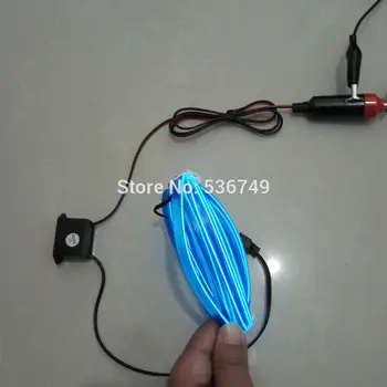 

10 Color Choice For Car Internal Party Decorative DC12V Steady On 2.3mm Skirt EL Wire Rope Tube Flexible Neon Light