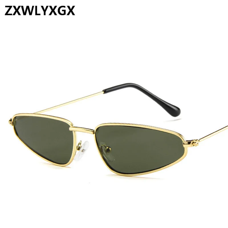 ZXWLYXGX винтажные маленькие кошачьи солнцезащитные очки для женщин, брендовые дизайнерские металлические солнцезащитные очки в форме океана, ретро солнцезащитные очки в форме капель UV400