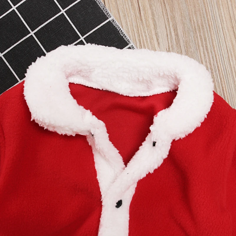 Рождественский костюм, одежда костюм Санта-Клауса для маленьких девочек и мальчиков, пальто для новорожденных, штаны костюм с шапочкой комплект для новорожденных, г., год