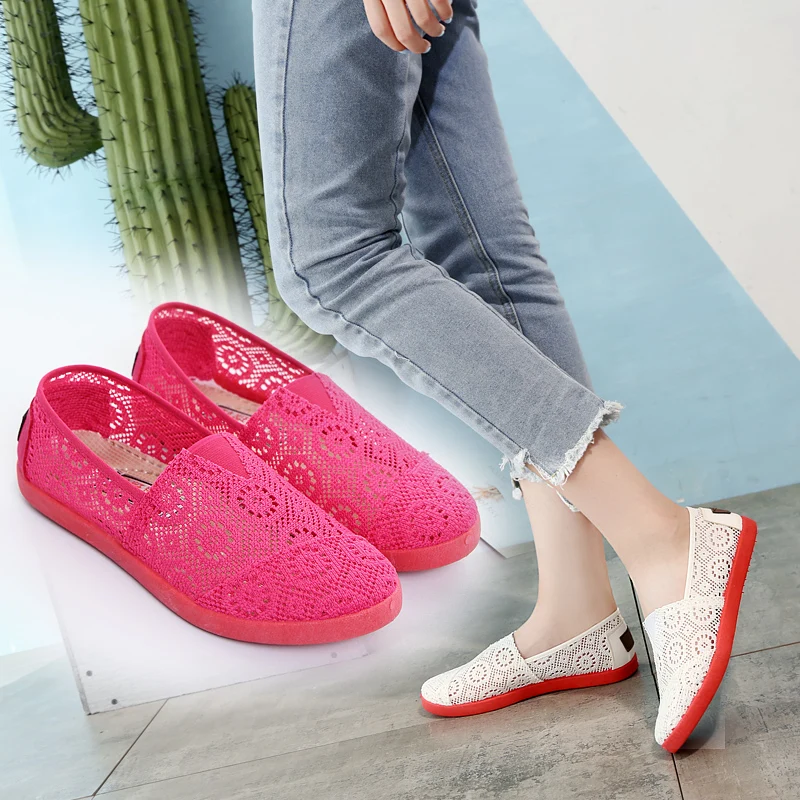 

2018 Shoes Woman Spring Women Flats Loafers Slip On Ballerines Hollow Out Casual Sneakers Female Platform Shoes Ballet Flats