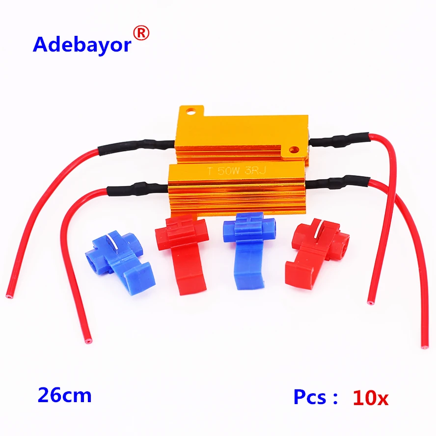10X50 Вт 3ohm Сопротивление нагрузке для автомобильных поворотов светодиодные лампы противотуманные лампы Кан-бас туман сопротивление света Led сопротивление парковки tk