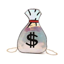 Новинка модные женские туфли кожаные Сумки личность кошелек в форме мини сумка через плечо сумки лазерная сумка кошелек долларов BS88