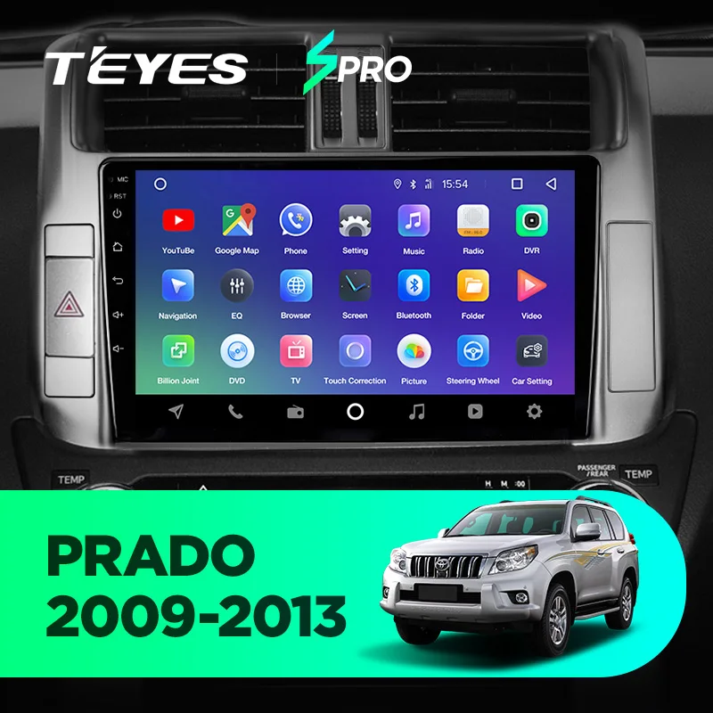 TEYES SPRO Штатная магнитола для Тойота Ленд Крузер Прадо J150 Toyota Land Cruiser Prado 150 Android 8.1, до 8-ЯДЕР, до 4+ 64ГБ 32EQ+ DSP 2DIN автомагнитола 2 DIN DVD GPS мультимедиа автомобиля головное устройство