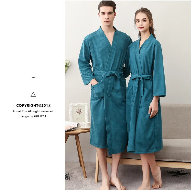 Men Woman Bathrobe Dressing Gown Plus Size M XL XXXL Lovers Summer Male Female Lounge Robes Nightgowns Couple Autumn Robe       67