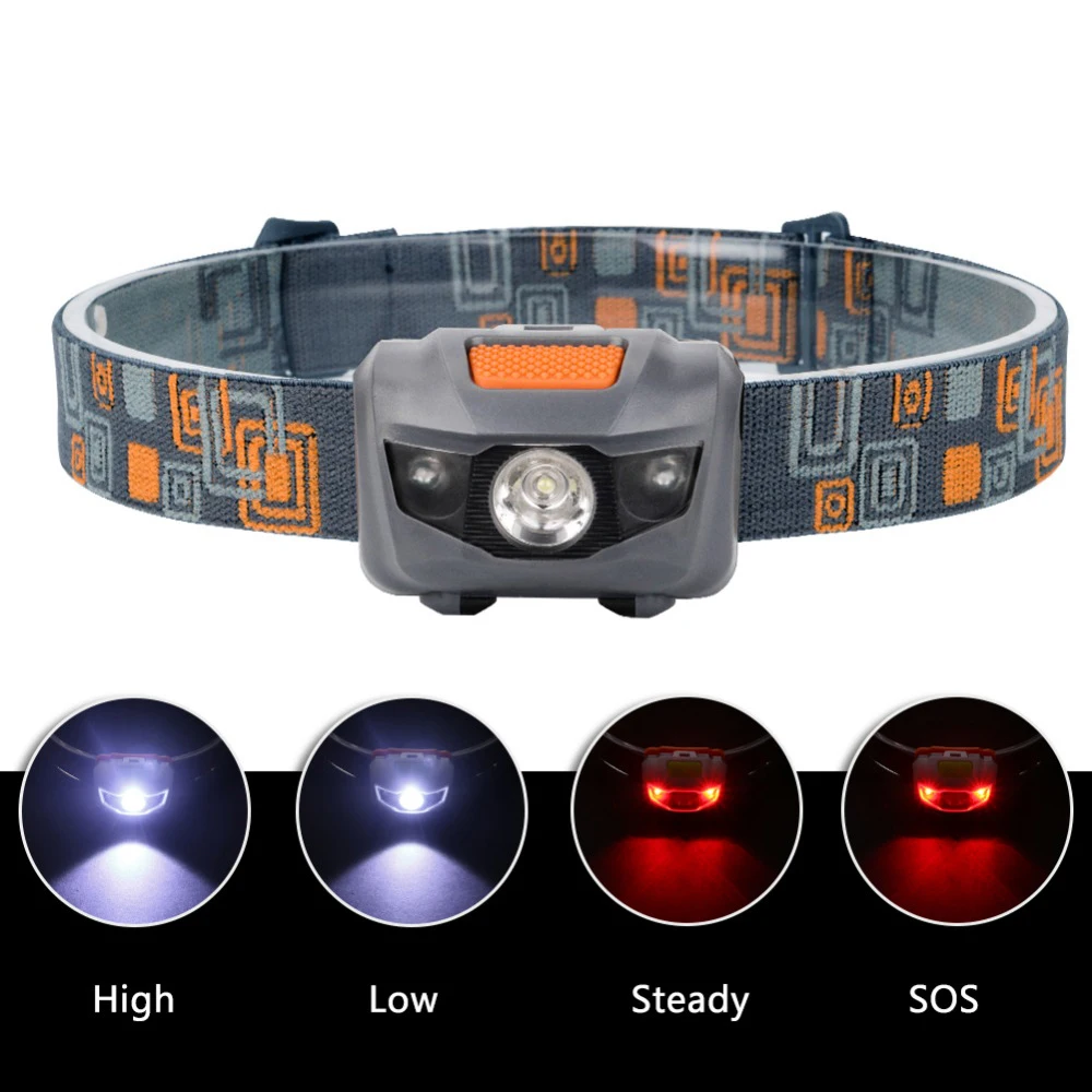 

LED Mini Headlamp Light Outdoor 800lu 4 Modes Flashlight Headlight Waterproof Head Torch Lantern for Hunting Fishing Climbing