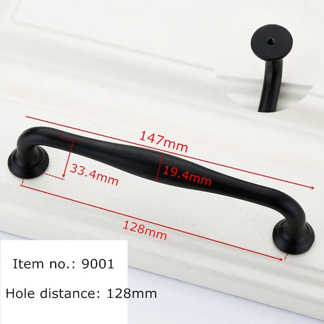 Black Handles for Furniture Cabinet Knobs and Handles Kitchen Handles Drawer Knobs Cabinet Pulls Cupboard Handles Knobs 9001-128