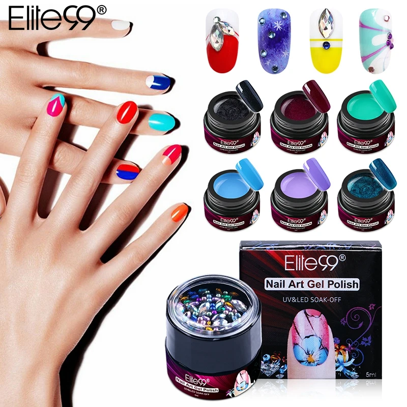 Elite99 5 мл лайнер гель лак для ногтей Стразы для украшения ногтей замочить от УФ Гель-лак для ногтей картина гель лак 30 цветов