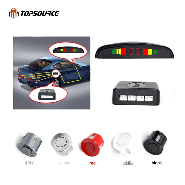 Parking Sensor Kit de sensor de estacionamento para carro Visor de LED  automático para carro 4 sensores para todos os carros Sistema de  estacionamento