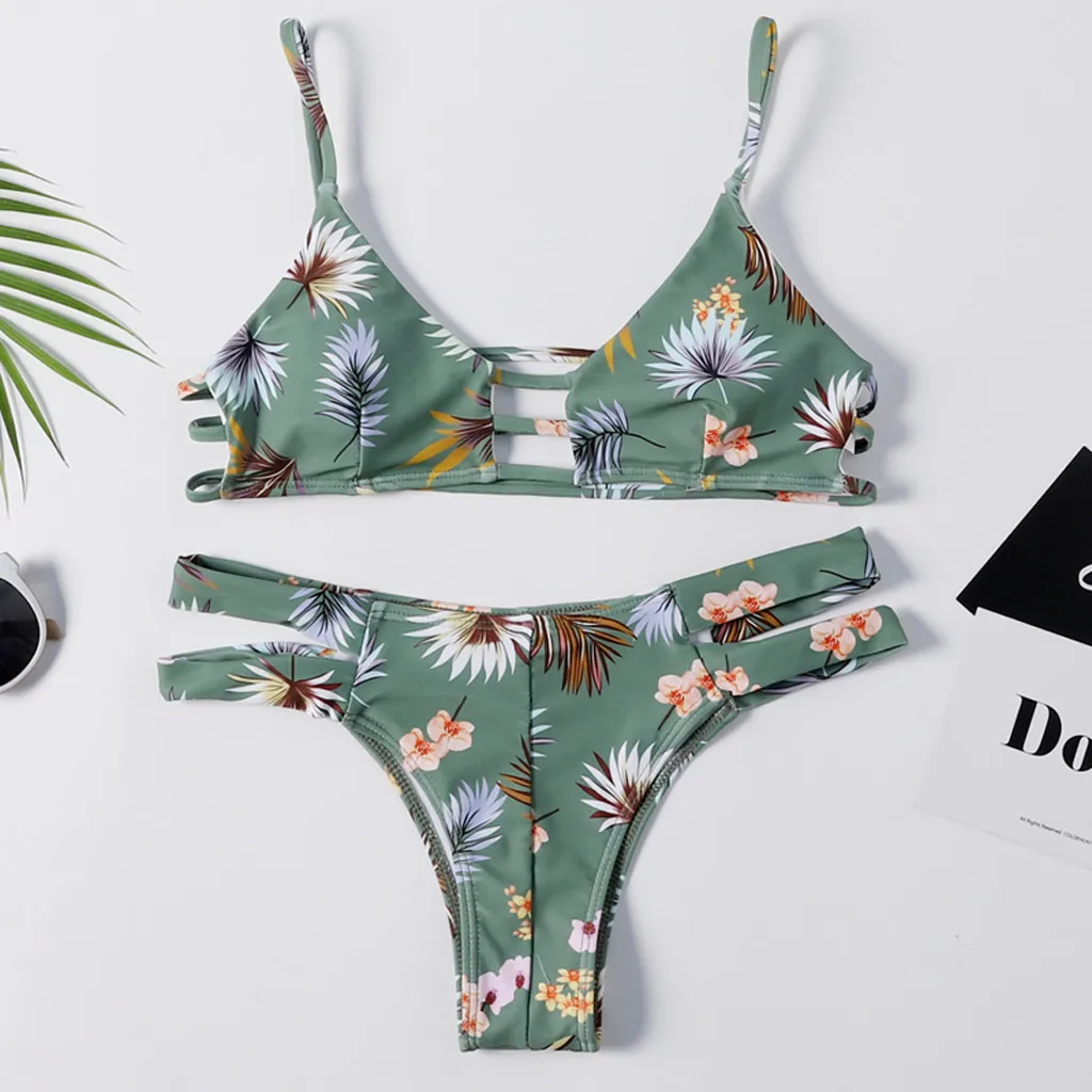 

Swimsuit Women Push Up Swimsuit Separate Bikini 2019 Print Push-Up Padded Bra Beach Bikini Set Swimsuit Beachwear Swimwear