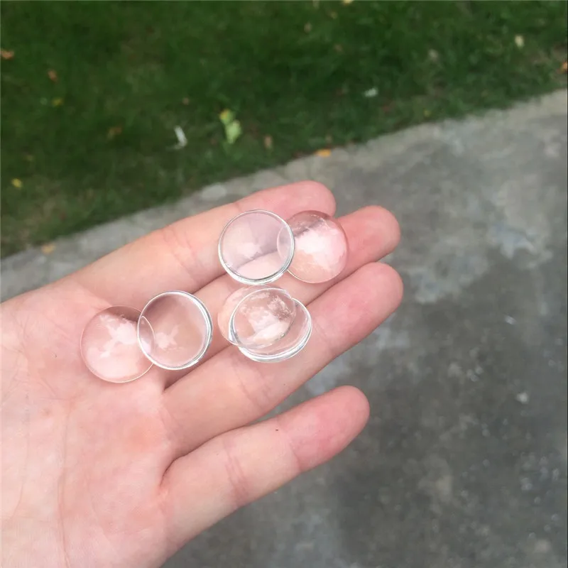 20mm Clear Transparent Domed Round Flat Back Crystal Magnifying Glass Cabochon Fit Cameo Settings4