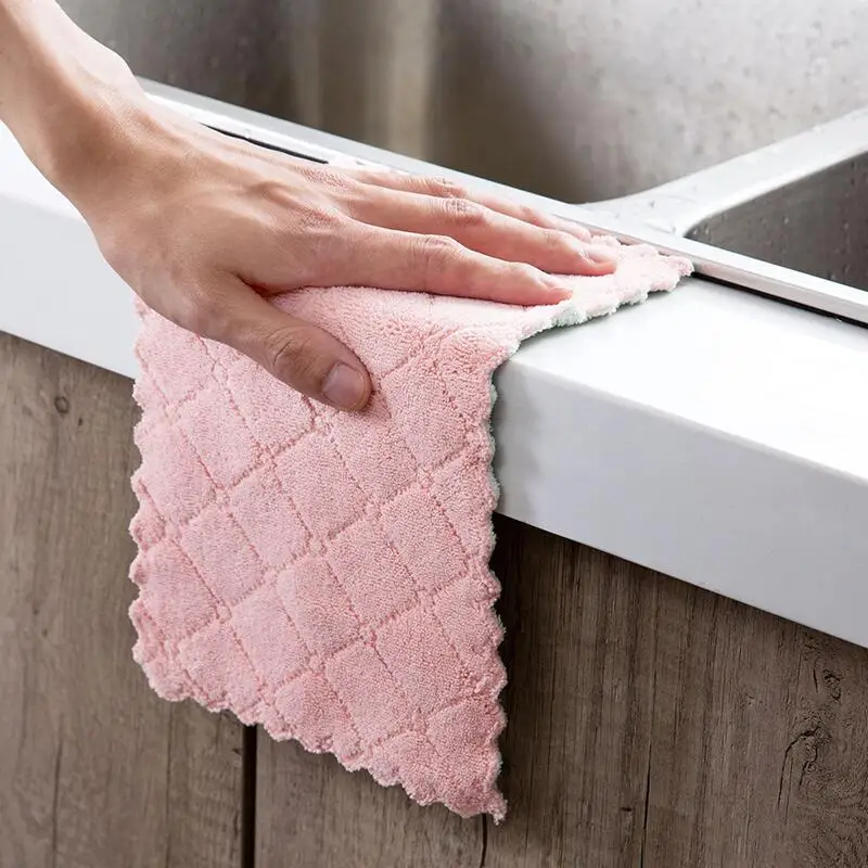 BLRISUP домашнее кухонное полотенце впитывающее толстое Двухслойное полотенце из микрофибры для мытья посуды