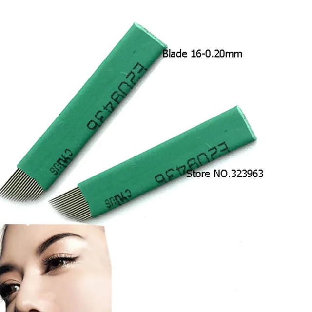 50pcs Permanent Makeup Eyebrow Tattoo Needle Bevel Blade16 Needles Manual Eyebrow Needles 50pcs Permanent Makeup Eyebrow Tattoo Needle Bevel Blade16 Needles Manual Eyebrow Needles