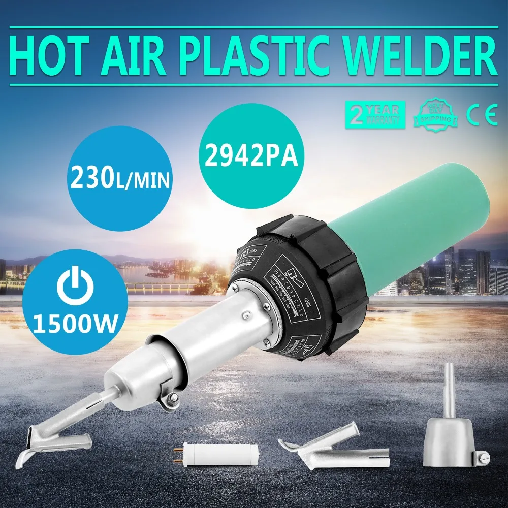 

1500W Hot Air Plastic welding Gun welder Kit with PE PVC Plastic Rod Roller