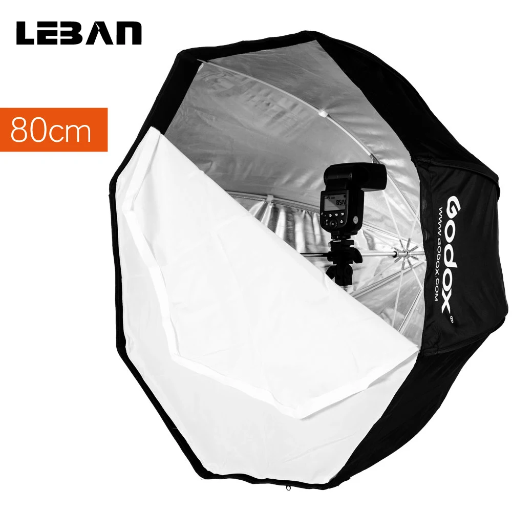 Godox 80cm 31.5in Portable Octagon Softbox Umbrella Brolly Reflector for Speedlight Flash 