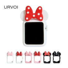 Чехол URVOI для apple watch, чехол серии 5, 4, 3, 2, 1, 38 мм, 42 мм, защитный ремень для iWatch, силиконовый мультяшный чехол для Минни, дизайн