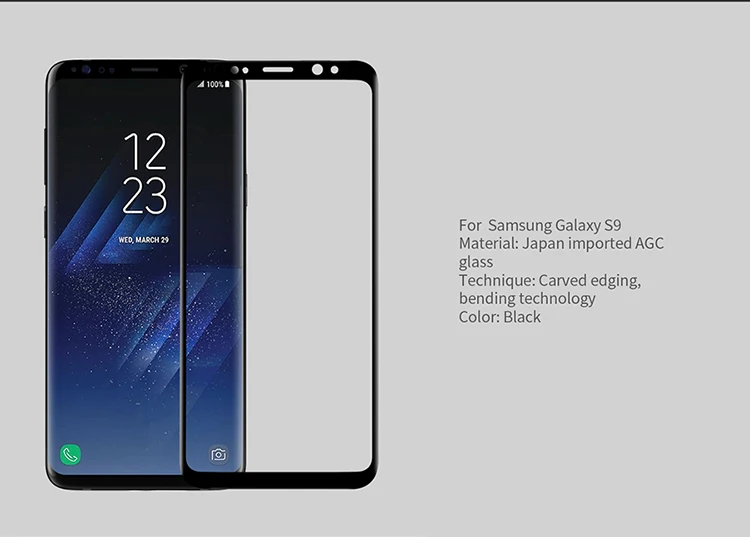 NILLKIN 3D круглый изогнутый край закаленное стекло-экран протектор для samsung Galaxy S9 S9 Plus полное покрытие стекло защитная пленка S9