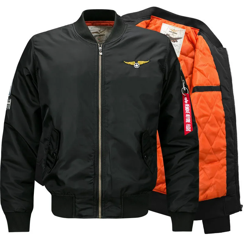 

High Quality Ma1 Thick Winter Men Bomber Jacket Air Force One Hip Hop Patch Slim Fit Pilot Bomber Jacket Coat Men Jackets 6XL