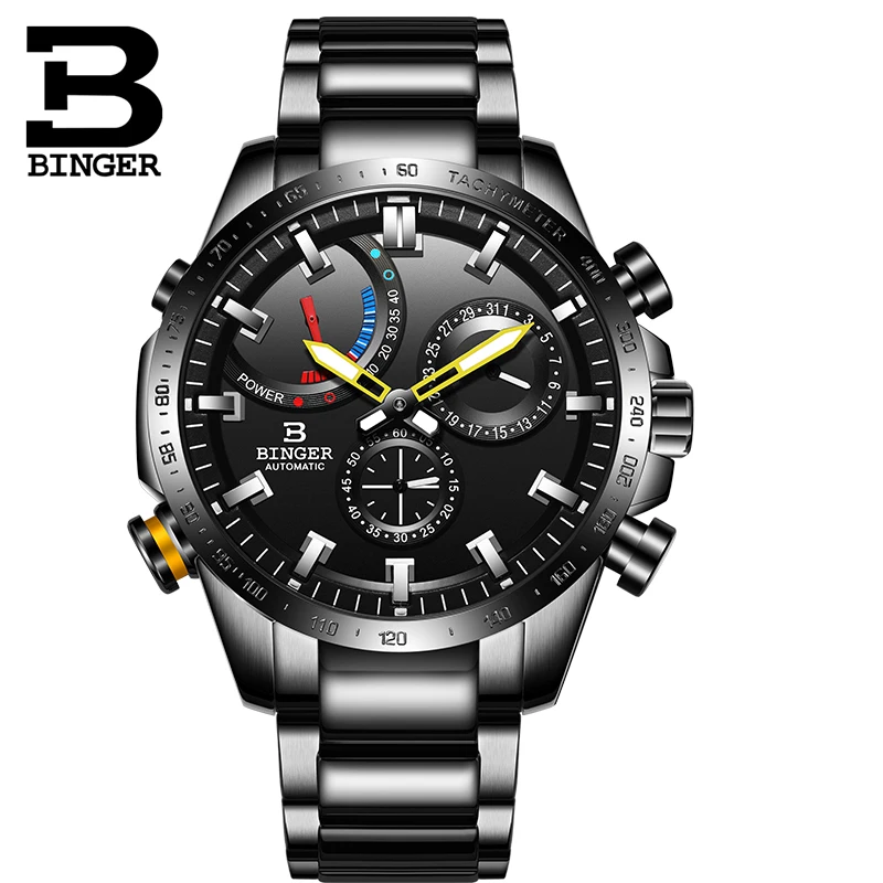 

BINGER Men Watches Luxury Brand wrist watch Automatic Mechanical Watch Men Sapphire Mechanical kinetic energy display relogio
