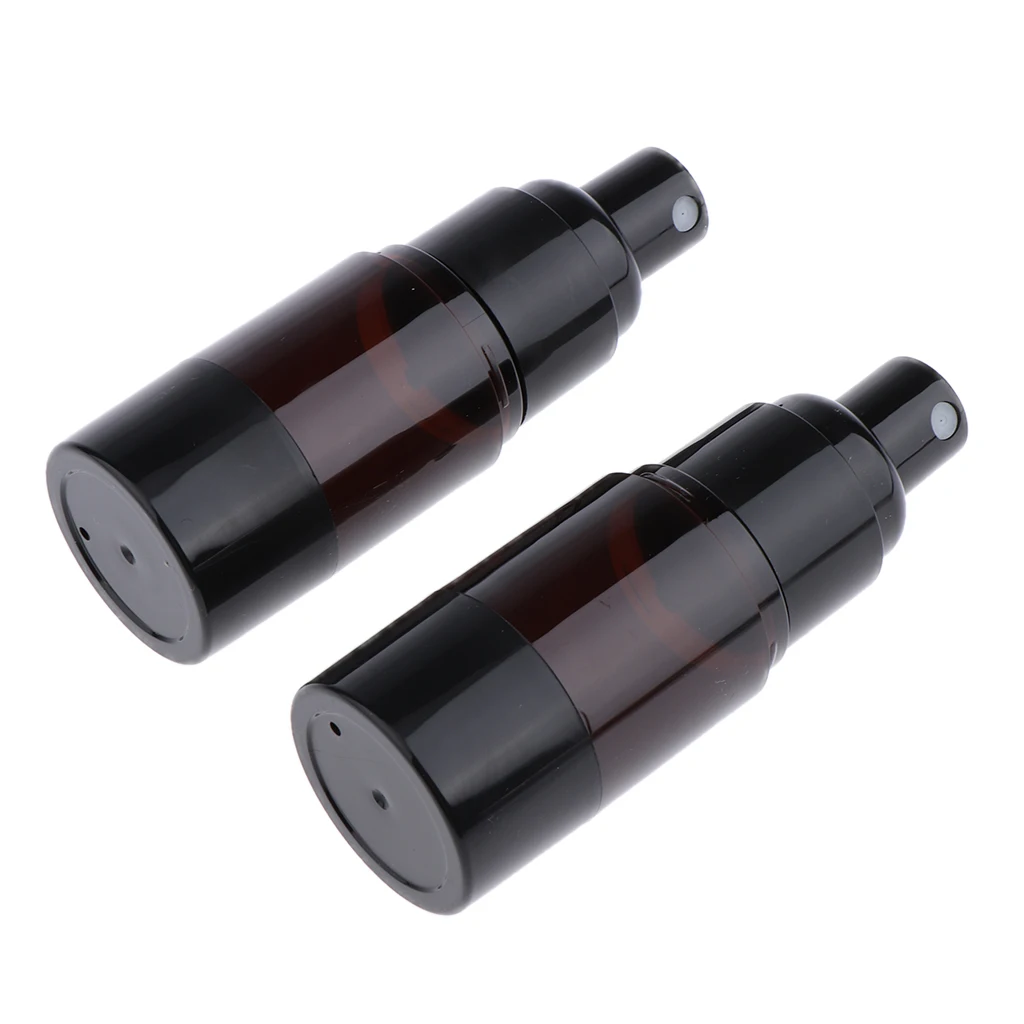 2 Pack Empty Brown Plastic Spray Bottles - 15ml Refillable Container for Essential Oil or Cosmetics