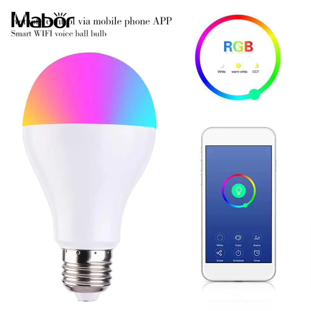 

Durable Light Lamp LED Bulb Bar Party APP Remoto Control Wi-Fi Smart Super Bright 7W E27 B22