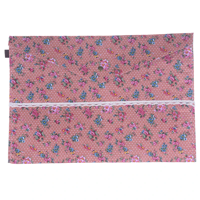 1 шт. A4 хлопковая тканевая бумага держатель школьная папка сумка набор канцелярских принадлежностей 32,5x23,4 см - Цвет: Розовый