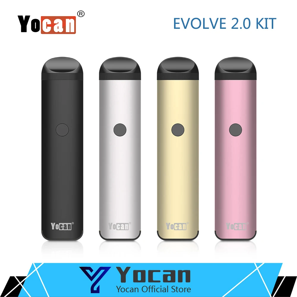 

Original Yocan Evolve 2.0 KIT Pod Starter vaporizer 650mAh Built-in Battery Juice Oil Concentrate Pod For CBD Wax