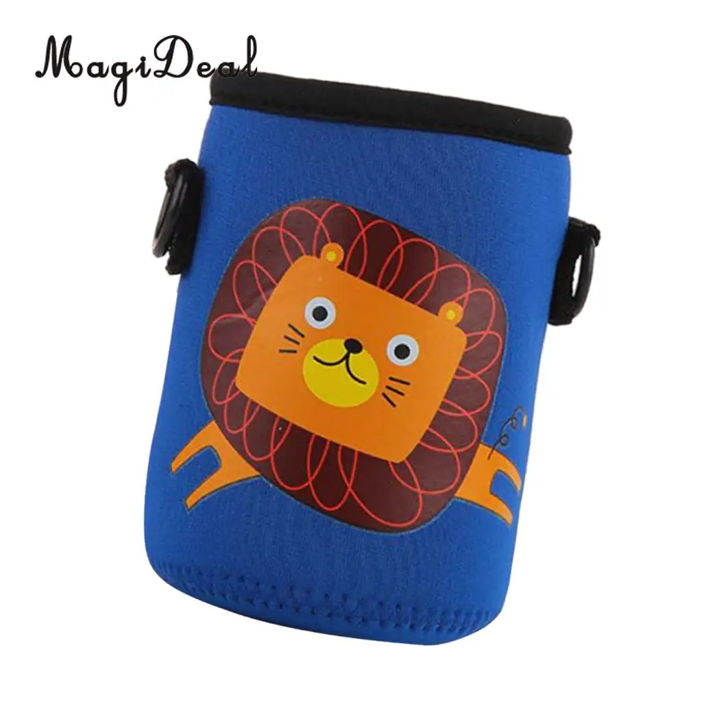 MagiDeal Insulated Water Bottle Sleeve Cartoon Animal Drink Bottle Covers Kids - Build-in Carrying Strap