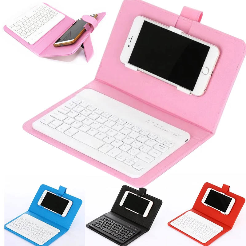 

Bluetooth Keyboard Case For Xiaomi Mi 9 Redmi K20 Pro Note 7 PU Leather Cover Wireless Keyboard For iPhone Samsung Phone Holder