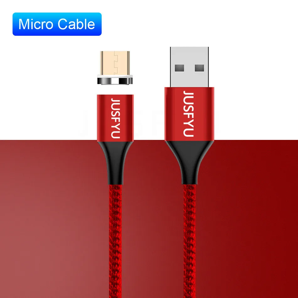 2.4A быстрое зарядное устройство 3,0 Магнитный кабель для iPhone XS MAX XR X 8 7 6 Быстрый Micro usb type C магнит type-C телефонный кабель для samsung - Цвет: Red for Micro