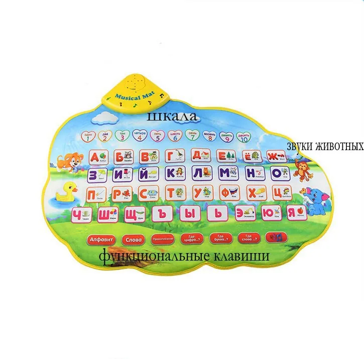 73X49 см Детский обучающий коврик Русский язык игрушка забавный алфавитный коврик обучающий фонетический Звук Ковер ABC игрушка