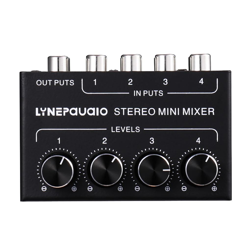 Mini Stereo RCA 4-channel Passive Mixer Lossless Audio for CD Player Tape Player PC 