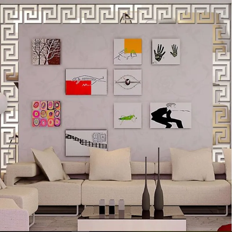 30Pcs 5*5CM Waist line Mirror Sticker DIY Modern Acrylic home decor Wall Stickers for Kids Rooms Living Room 2019 Dropshipping