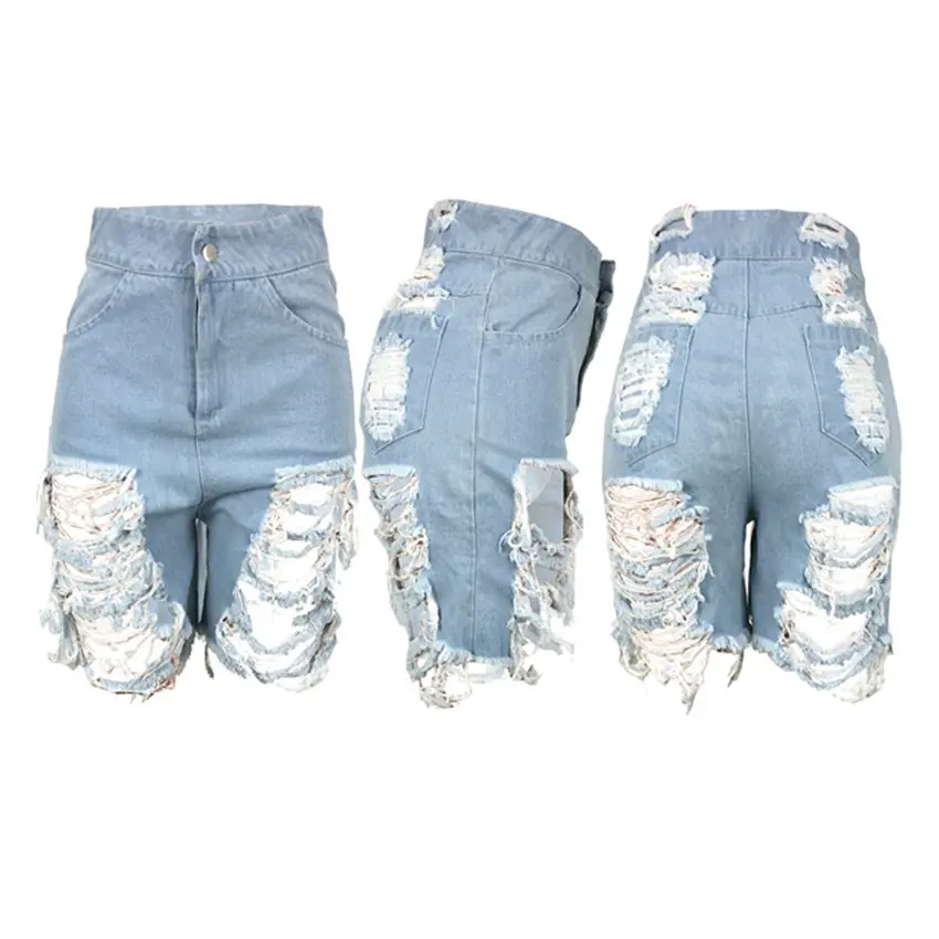 Wjustforu Sexy Ripped Denim Shorts Women Summer Fashion Hole Jeans Short Pants Female Hollow Out Club Denim Shorts Vestidos