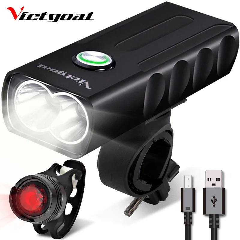 Фасветильник велосипедная VICTGOAL с зарядкой от USB комплект передних