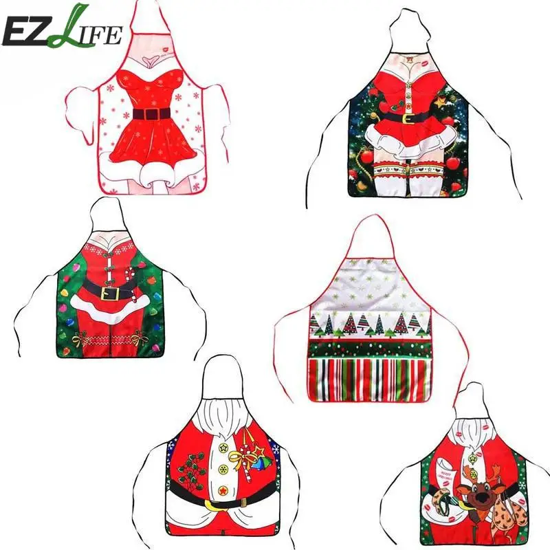 Christmas Apron Decorations Ladies Men Sexy Aprons For Adults Dinner Party Cooking Apron Kitchen 