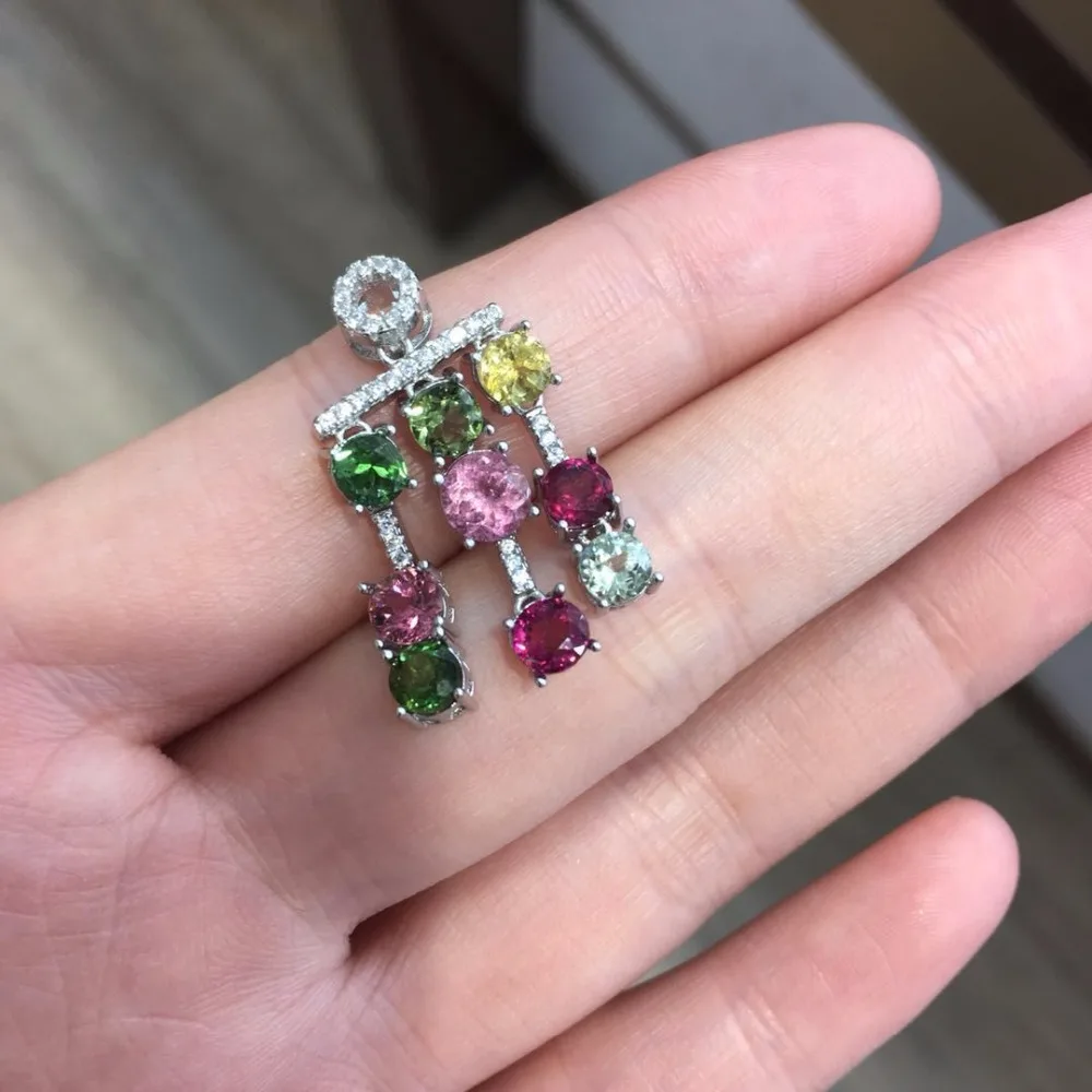 

2018 Collier Qi Xuan_Tourmaline Stone Fashion Pendant Necklaces_Real Necklaces_Quality Guaranteed_Manufacturer Directly Sale