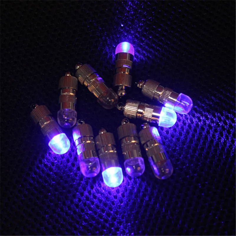 10Pcs Mini Flashing Balloons Lights LED Bulbs with Tail for Party decoration Blue Light in Tree