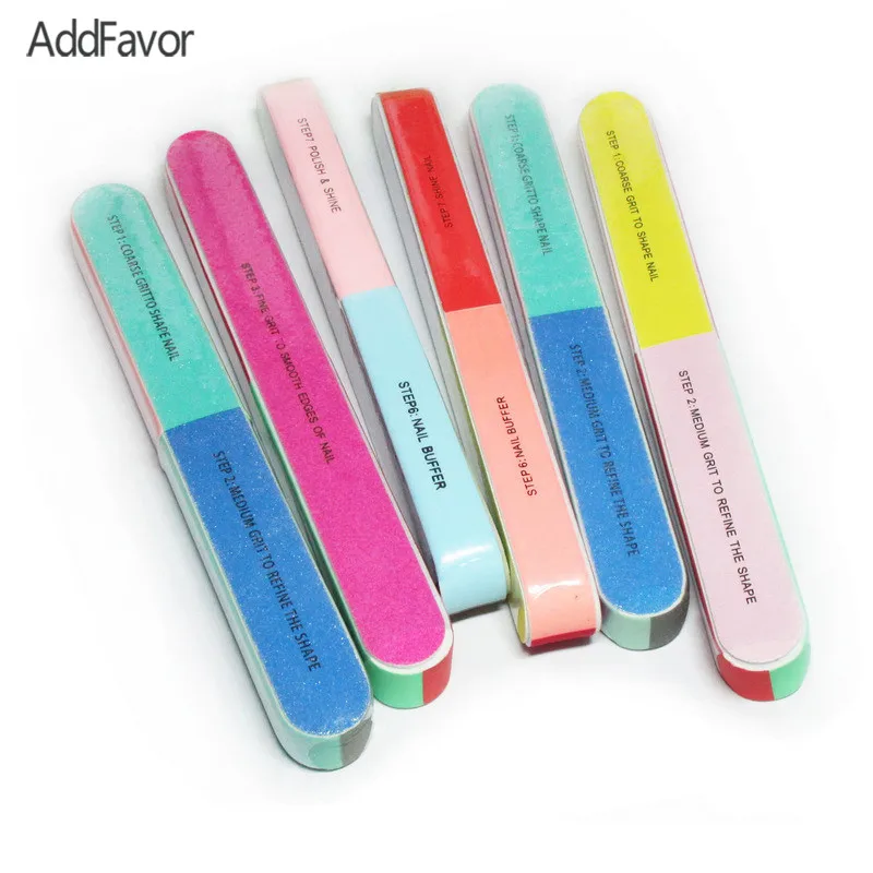 AddFavor 100pc Nail Files Fingernail Polishing Bar Sanding Nail Buffer