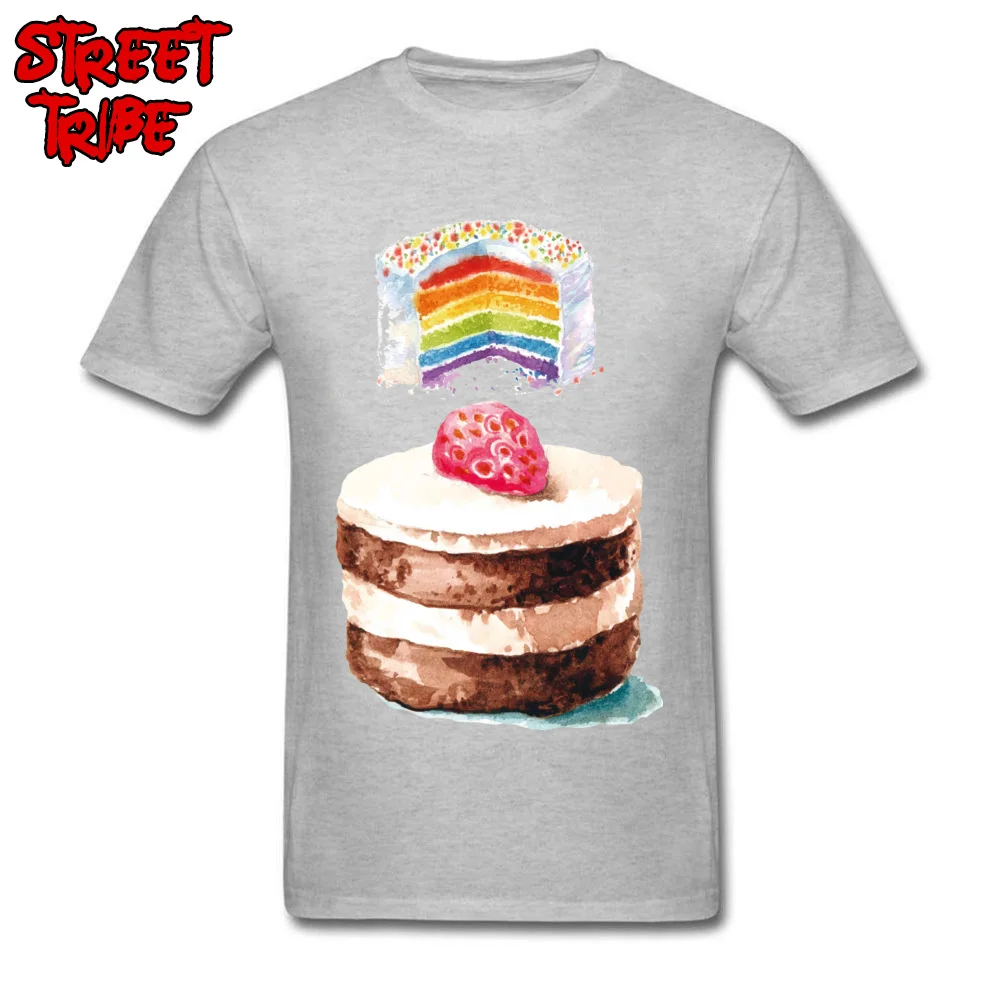 birthday cake 38289 Tops T Shirt Cute Crewneck 3D Printed Short Sleeve Cotton Fabric Adult T-Shirt Custom Tops T Shirt birthday cake 38289 grey