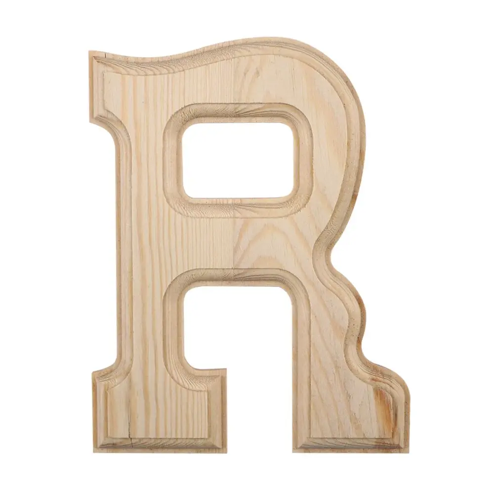 Wholesale 15cm High Wood Wooden Letters A To Z Alphabet Birthday Gift Bridal Wedding Party Home Decorations Freestaning Letter - Цвет: R