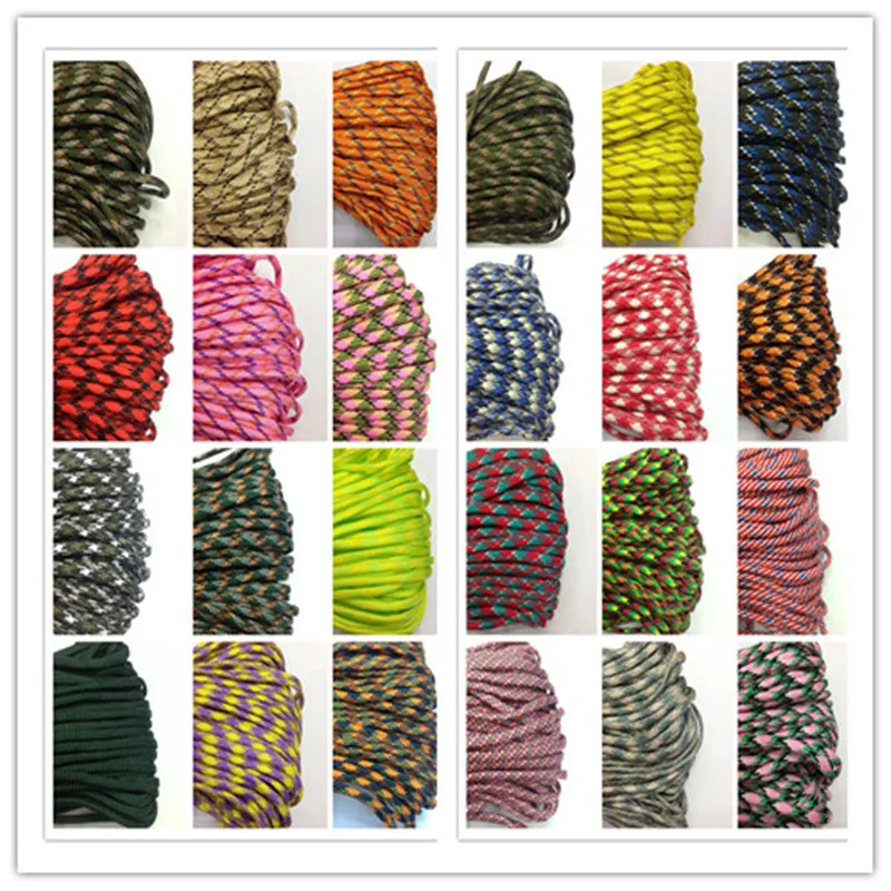 550 Paracord Parachute Cord Lanyard Tent Rope Guyline Mil Spec Type III 7 Strand 25FT For Hiking Camping