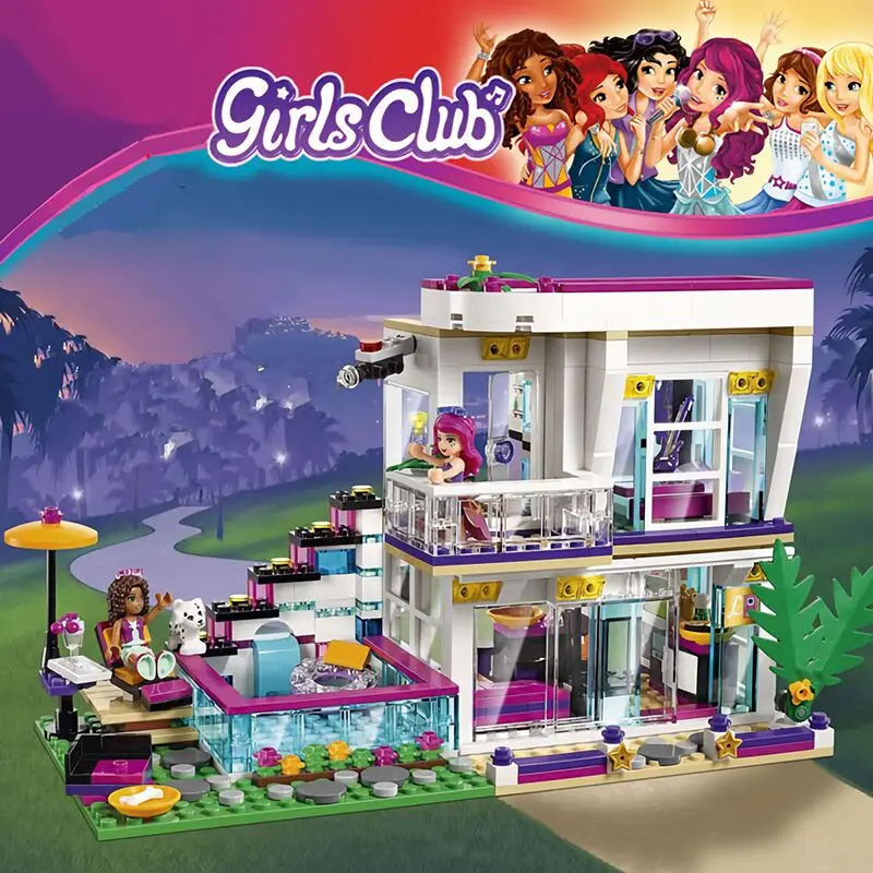 

760PCS Pop Star Livi's House Building Block Compatible Legoing Friend For Girls figures Bricks Educational Toys for children