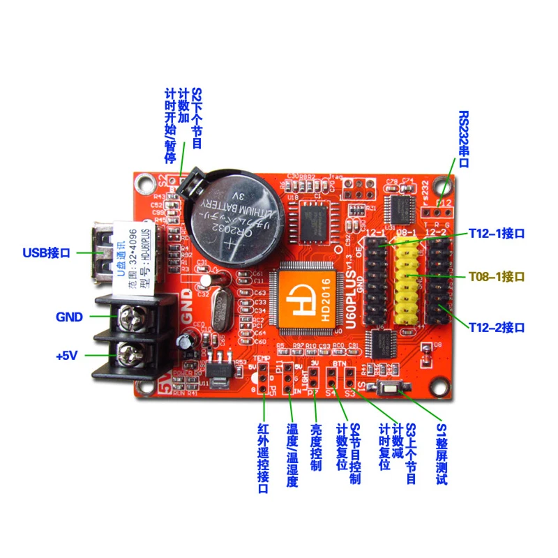 Hd U60 + usb СВЕТОДИОДНАЯ карта управления светодиодная дисплеем для наружной и