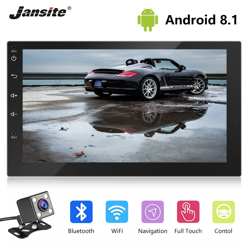 

Jansite 7" 2 din Car Radio Android8.1 player Digital 1080P Touch screen GPS Navigation Wifi function Car Stereo with Rear camera