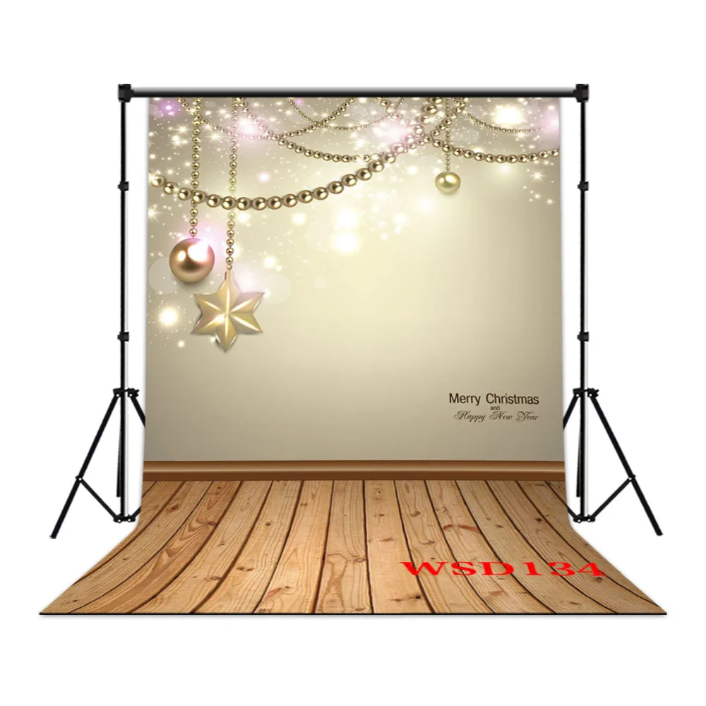 LB Polyester &amp Vinyl Christmas Hexagonal Star Shape Metallic Ornament Children Backgrounds For Photo Studio Photography Backdrop |