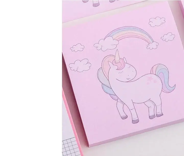 Kawaii Pink Unicorn Post His sticker Студенческая портативная записная книжка для офиса квадратное сообщение N Times стикер школьные принадлежности канцелярские принадлежности